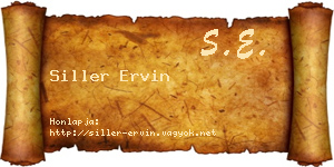 Siller Ervin névjegykártya